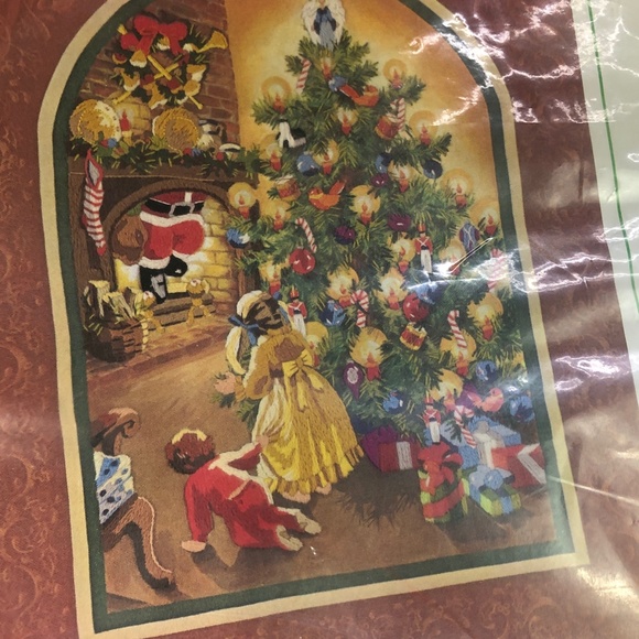 Vintage Sunset Stichery Kit 2086 The Wonderment of Santa -SEALED 16” x 20” - Picture 5 of 14